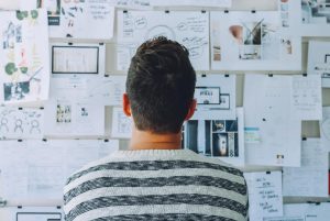 Student looking at wall